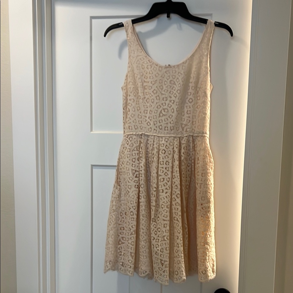 J. Crew Cream Lace Mini Dress
